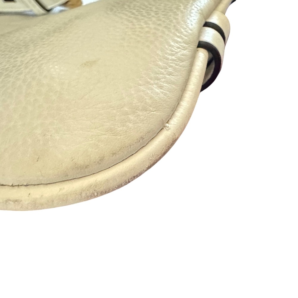 Lodis Crossbody Bag Leather Organizer Shoulder Bag off White Preloved 9.5x10" - Picture 15 of 16